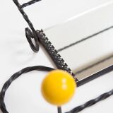 Black iron coat rack with mirror 1950s
