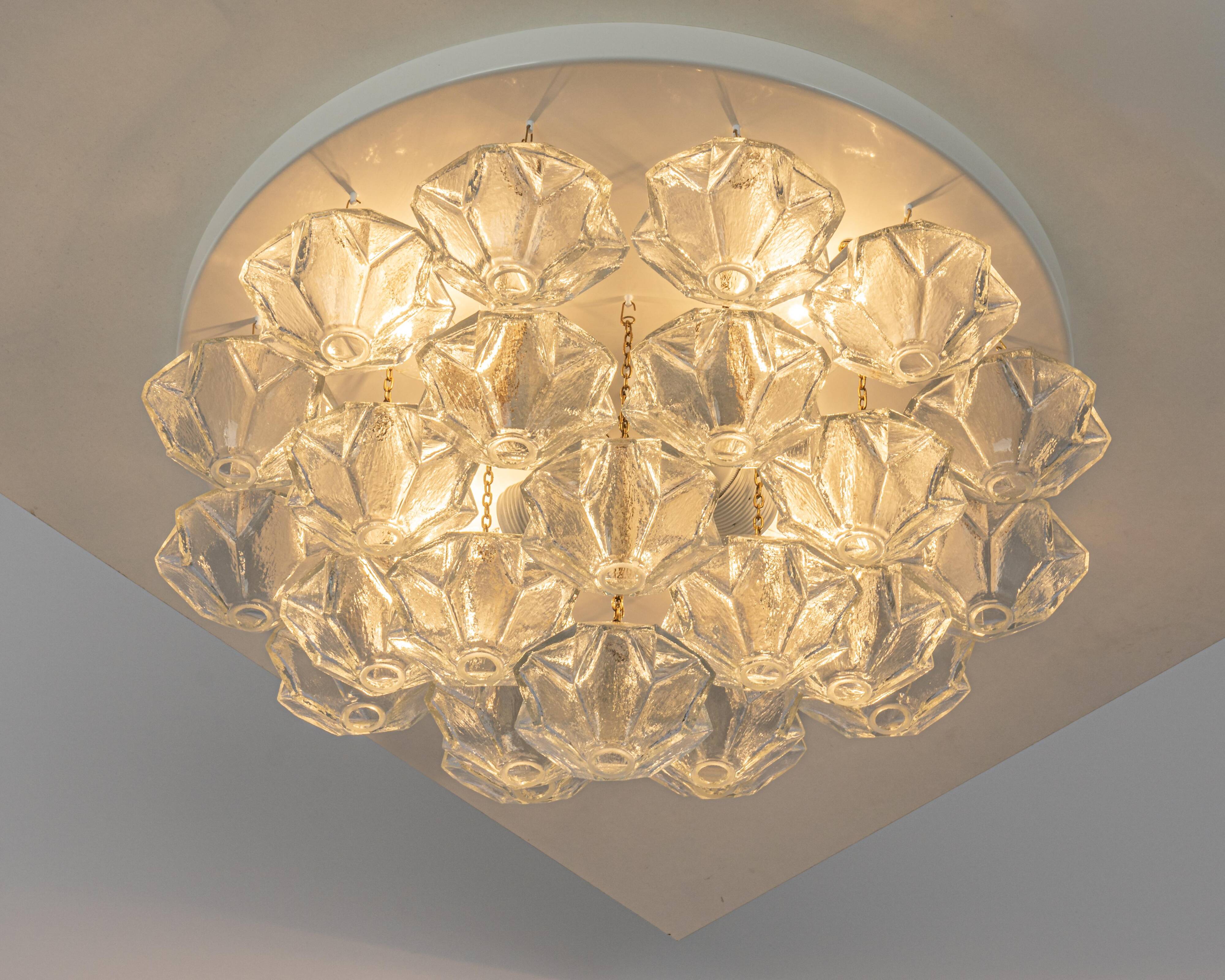 Plafonnier en verre pagode par Kalmar, Autriche, années 1960