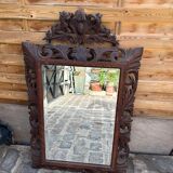 Carved wooden mirror - beveled ice - early twentieth century