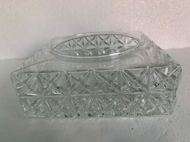 Ceiling lamp wall lamp square window in chiseled glass from the 60s and 70s