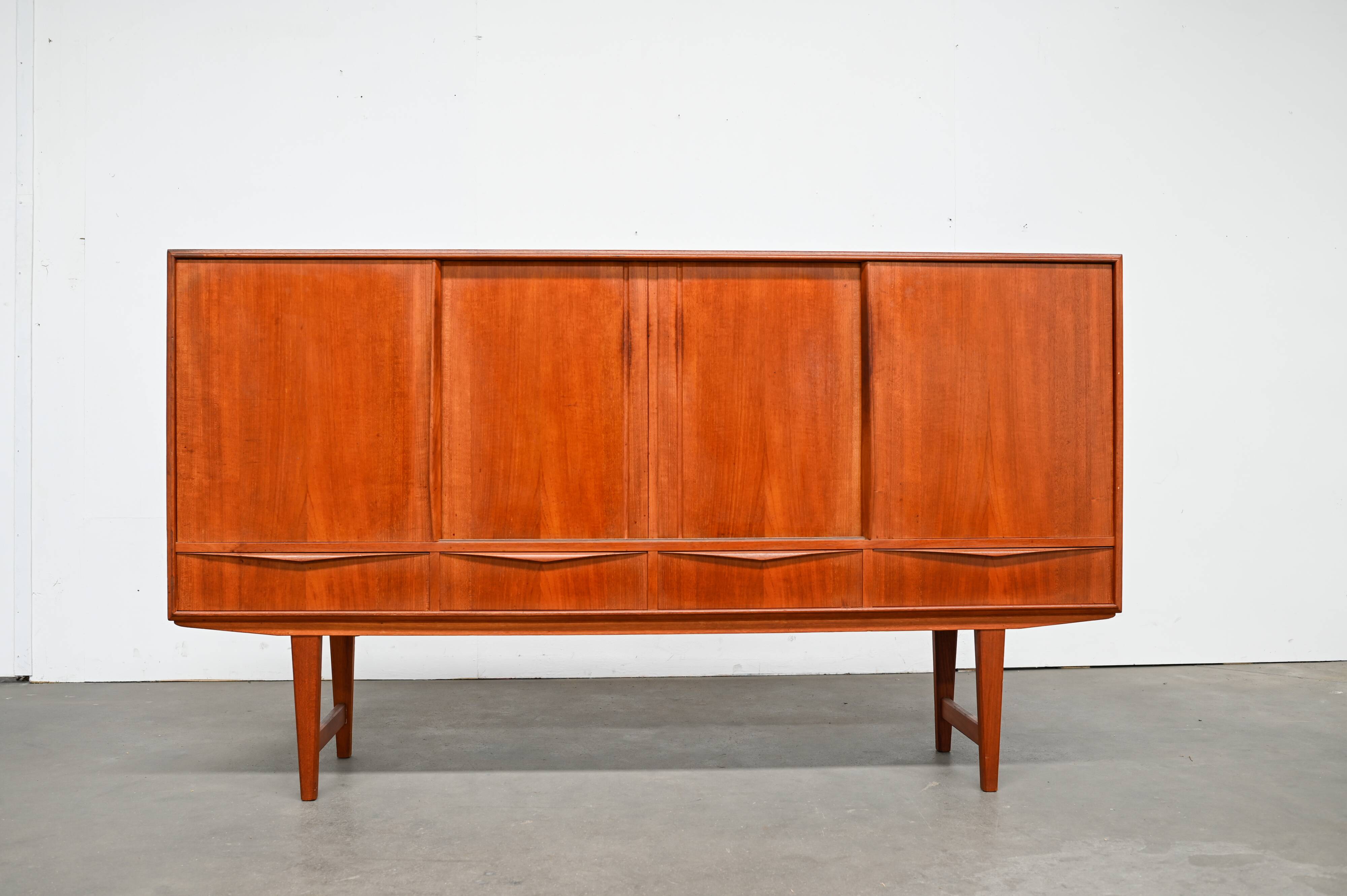 Danish teak enfilade – vintage Scandinavian sideboard 196 cm