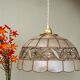 Vintage lampshade suspension in mother-of-pearl and brass