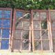 Lot of 4 oak windows H141xL112/117cm old small panes