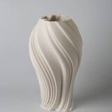 Nordic White Swirl Ceramic Vase, Abstract Decorative Home Decor