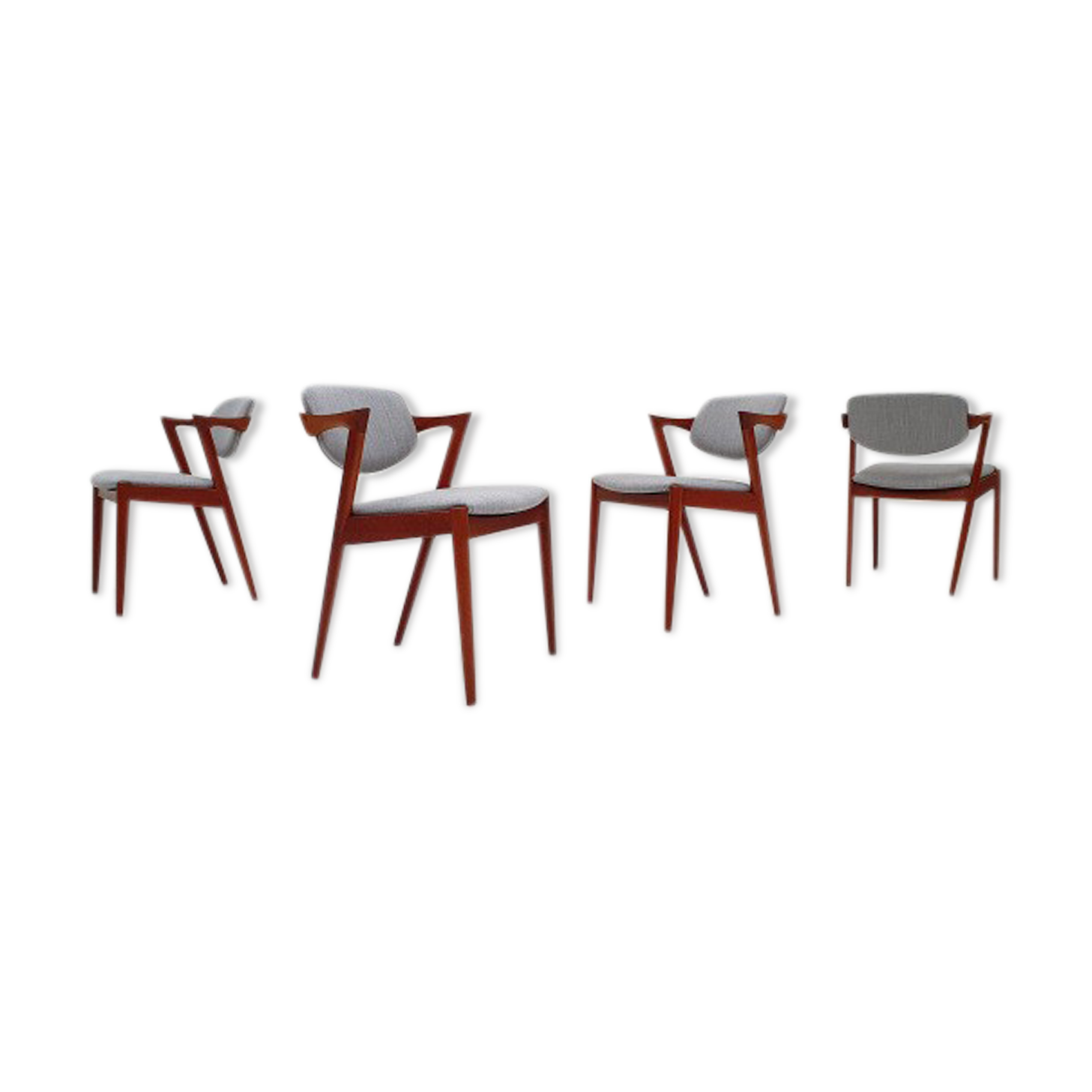 Kai Kristiansen model 42 teak dining chairs for Schou Andersen 1960