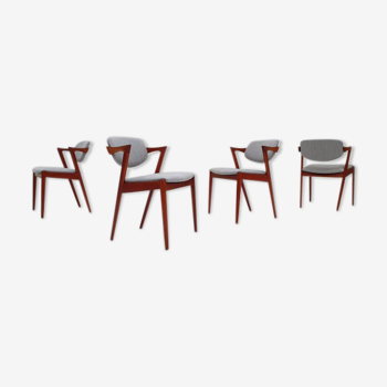 Kai Kristiansen model 42 teak dining chairs for Schou Andersen 1960