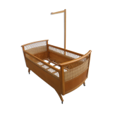 Child bed rattan wood 1960