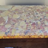 Louis XV style chest of drawers in noble wood marquetry – Marble top –