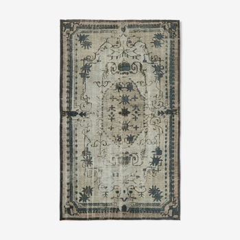 Hand-Knotted Vintage Anatolian 1980s 175 cm x 282 cm Grey Rug
