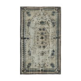 Hand-Knotted Vintage Anatolian 1980s 175 cm x 282 cm Grey Rug