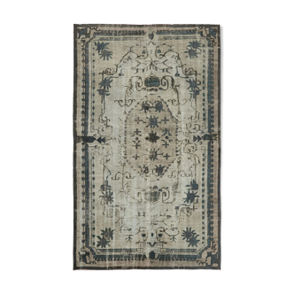 Tapis vintage anatolien noué à la main années 1980 175 cm x 282 cm gris