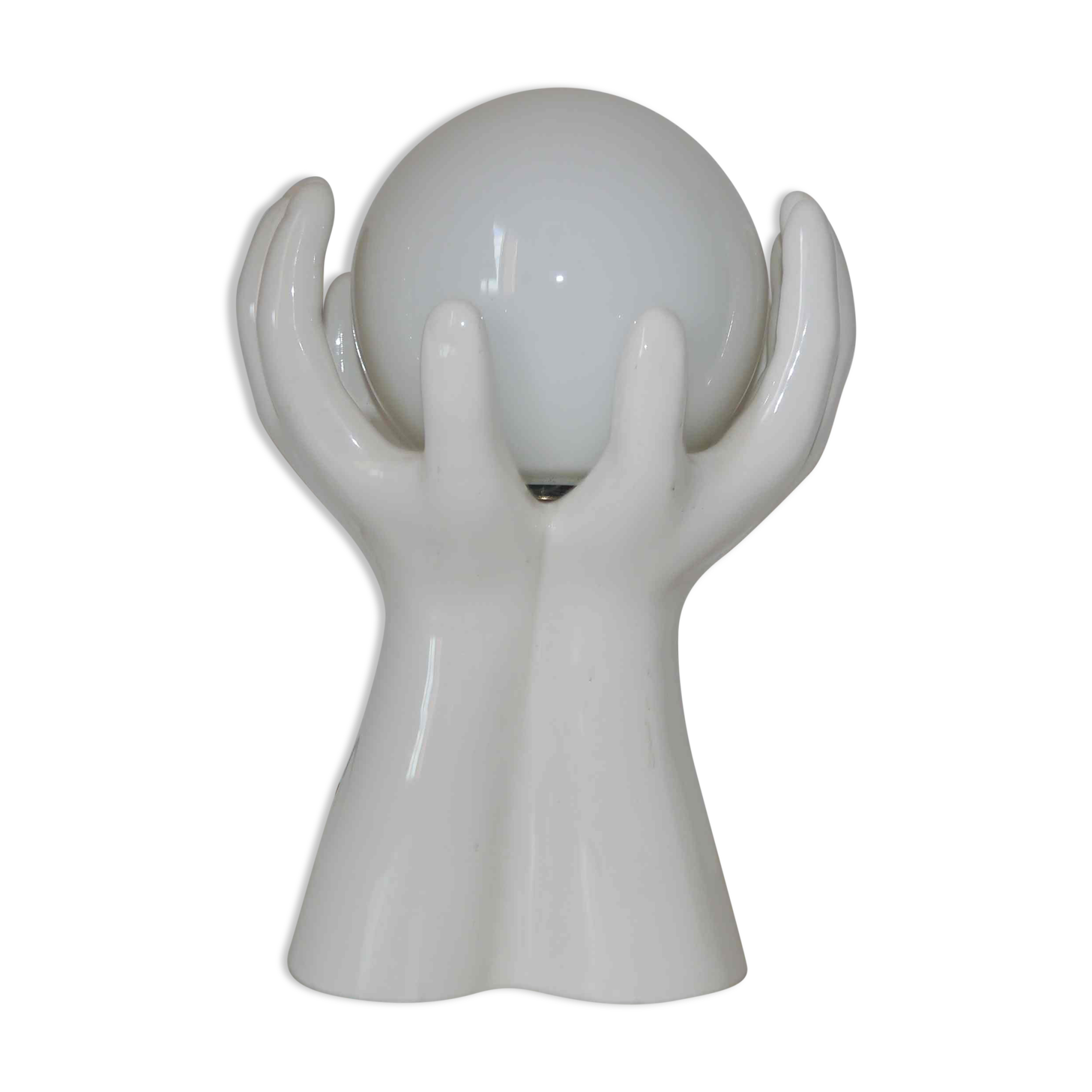 Ceramic lamp or night light "hands together" 60's