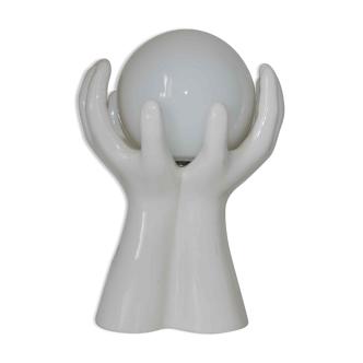 Ceramic lamp or night light "hands together" 60's