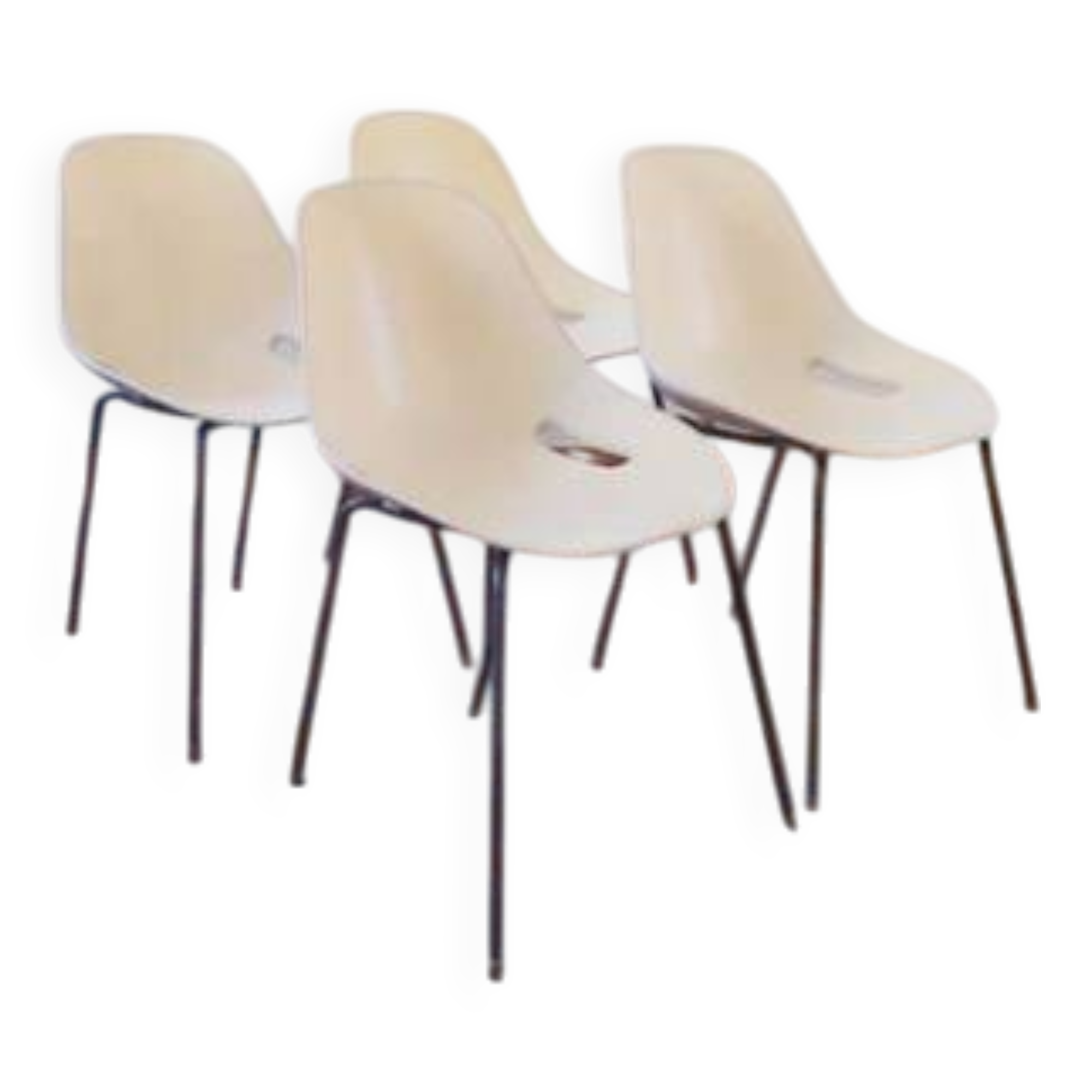 4 chrome chairs made in Italy 80's