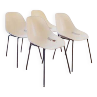 4 chrome chairs made in Italy 80's