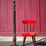 Wooden floor lamp, turned wooden floor lamp, large vintage wooden lamp base