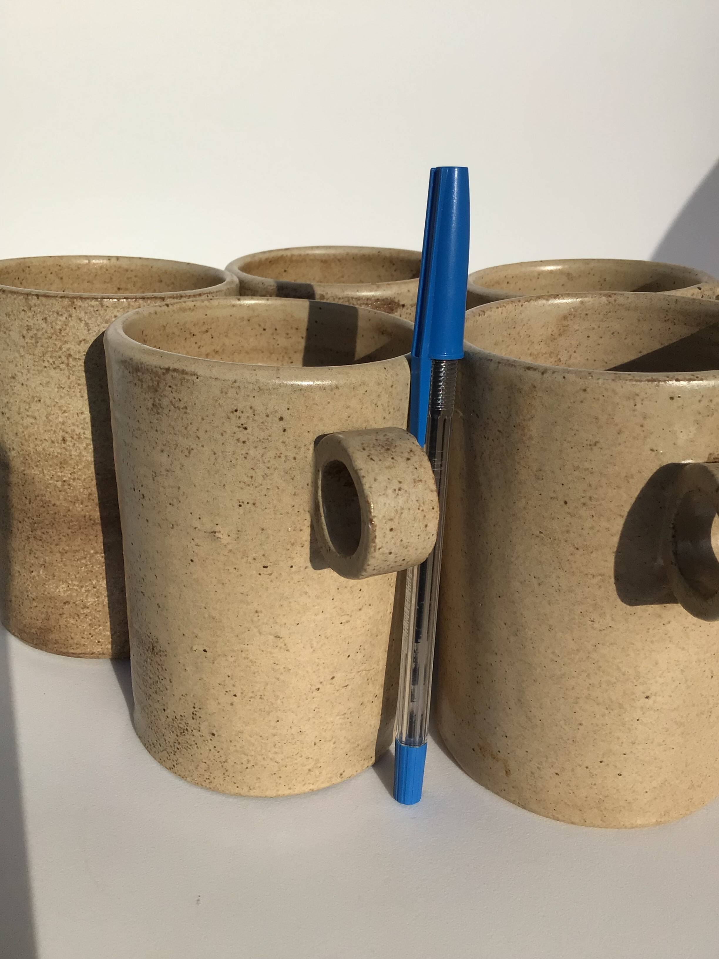 5 Handmade Aus stoneware mugs