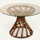 Bamboo and glass table by Bernard Govin – Eguizier edition, 1970