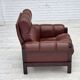 1970s, Scandinavian armchair, furniture leather, dark beech wood.