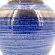 Vase bleu et doré en céramique de Georges Pelletier