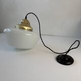 Antique opaline suspension xl 26 cm vintage