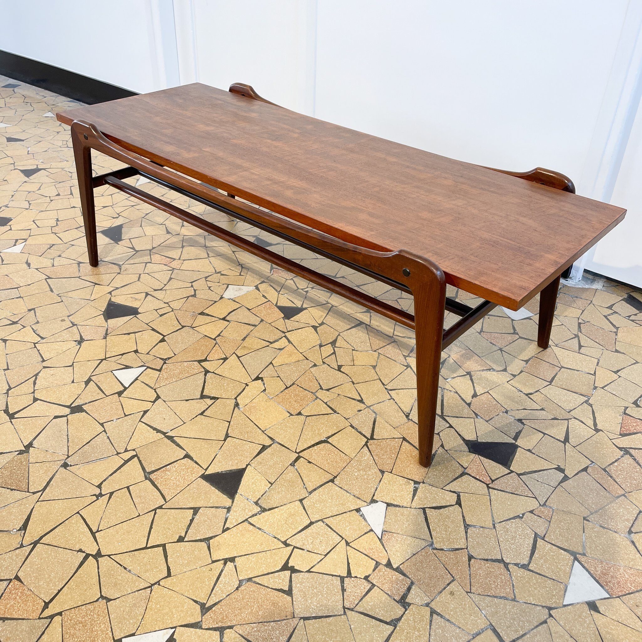 Scandinavian coffee table compass legs