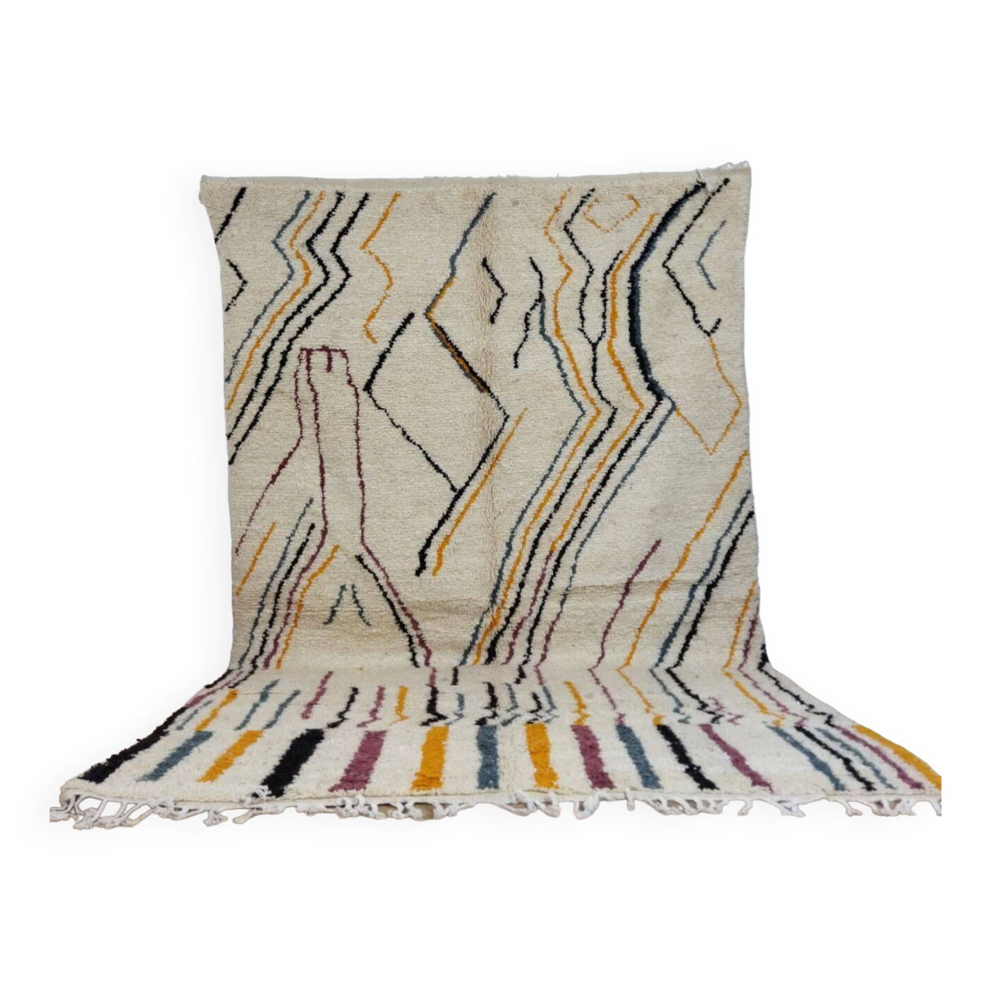 Handmade wool Berber rug 310 x 192 cm