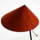 Large Kalmar Mid-Century tripod brass table lamp with a new fabric shade