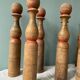 Old wooden bowling game turned late nineteenth century