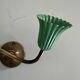 Small simple 2-headed brass wall light, 1950s, Italy.