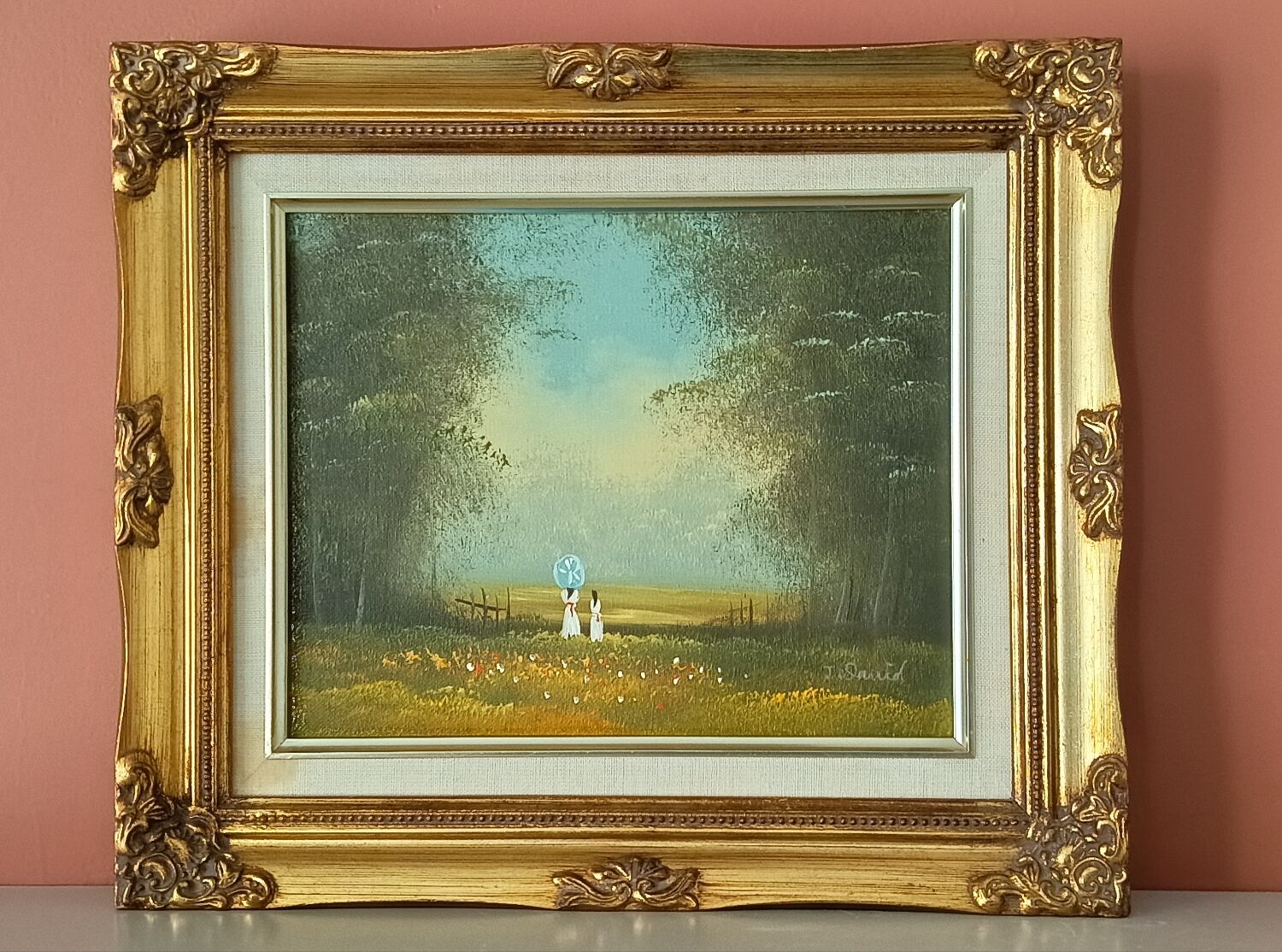 Tableau huile Femmes à l' ombrelle