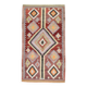 5x10 Dark Red Green Tribal Vintage Kilim Rug
