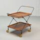 Minimalistic Paul Nagel Teak and Steel Teatrolley. Germany, 1950s