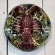 Set of 8 majolica-barbotine dishes and plates