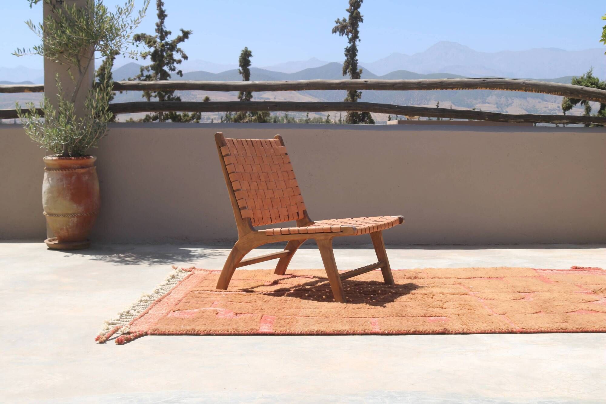 Handwoven Beni Ouarain rug 255×155cm – Terracotta & Clay - AZ821