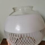Lamp with globe ball wall lamp vintage art deco ceiling light white screen-printed pattern with support