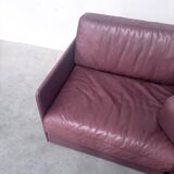 Brown leather modular sofa by De Sede; DS76, 1970s (corner)