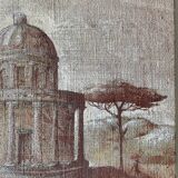 Oil on canvas landscape a l'antique signed gouny et marange