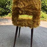 Ancien fauteuil moumoute moutarde