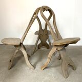 Set of 3 folk art chairs