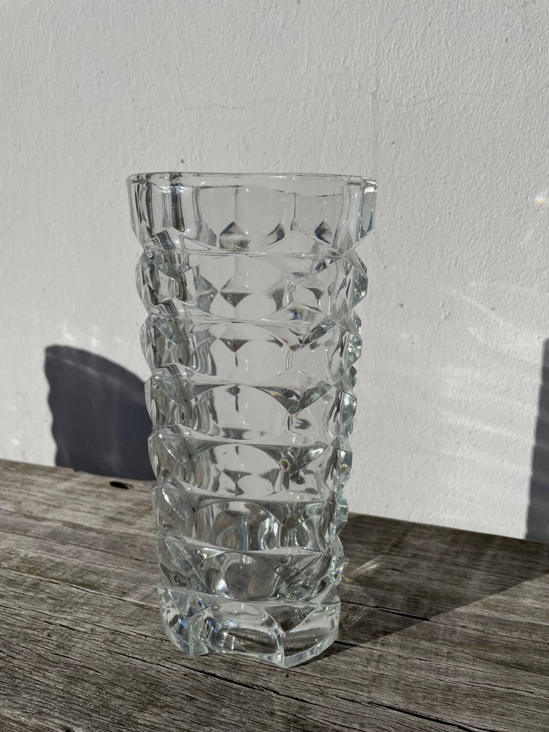 Classic clear thick glass vase