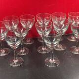 Lot 12 anciens verres apéritifs ou à vin en verre - bistrot début 20ème