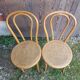 Pair of thonet style bistro chairs light curved wood + cane seat