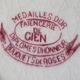 Gien ceramic flat plates. Collection "Bouquets de roses"