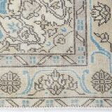 4x7 Sky Blue Classic Pattern Vintage Persian Rug, 113x201Cm