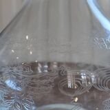 Vintage silkscreened glass carafes