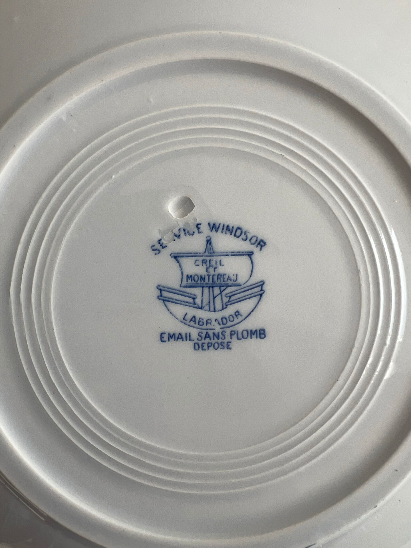Set of 22 dessert plates Windsor Service Creil and Montereau