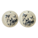 Pair of poppy dishes, Summer decoration, Gien earthenware from the 19th century.