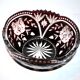 Saint-Louis Crystal Salad Bowl? Lined with Red Bordeaux Overlay Floral