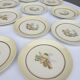 Set 12 assiettes Gien 1960 jardins japonais variations en jaune mineur